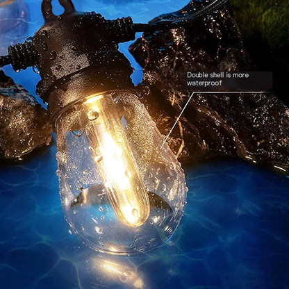 LumoFete Solar Festoon Lights with Remote | IP65 Waterproof & Shatterproof | Extendable
