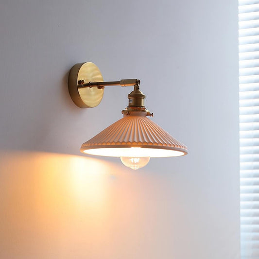 Kumo Modern Brass & Ceramic Wall Sconce | Stylish Indoor Wall Light