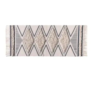 Amina Tufted Cotton  Rug | 60 × 180 cm Accent Rug | Moroccan Style
