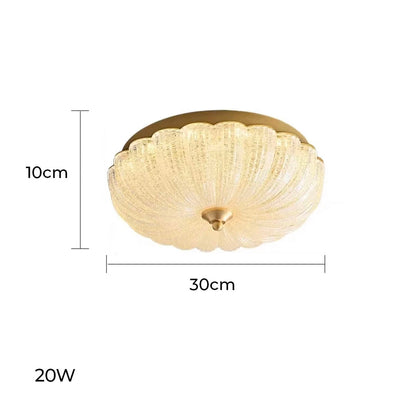 ARYNA Ceiling Light Fixture with Scalloped Edge and Textured Dome - Styyler