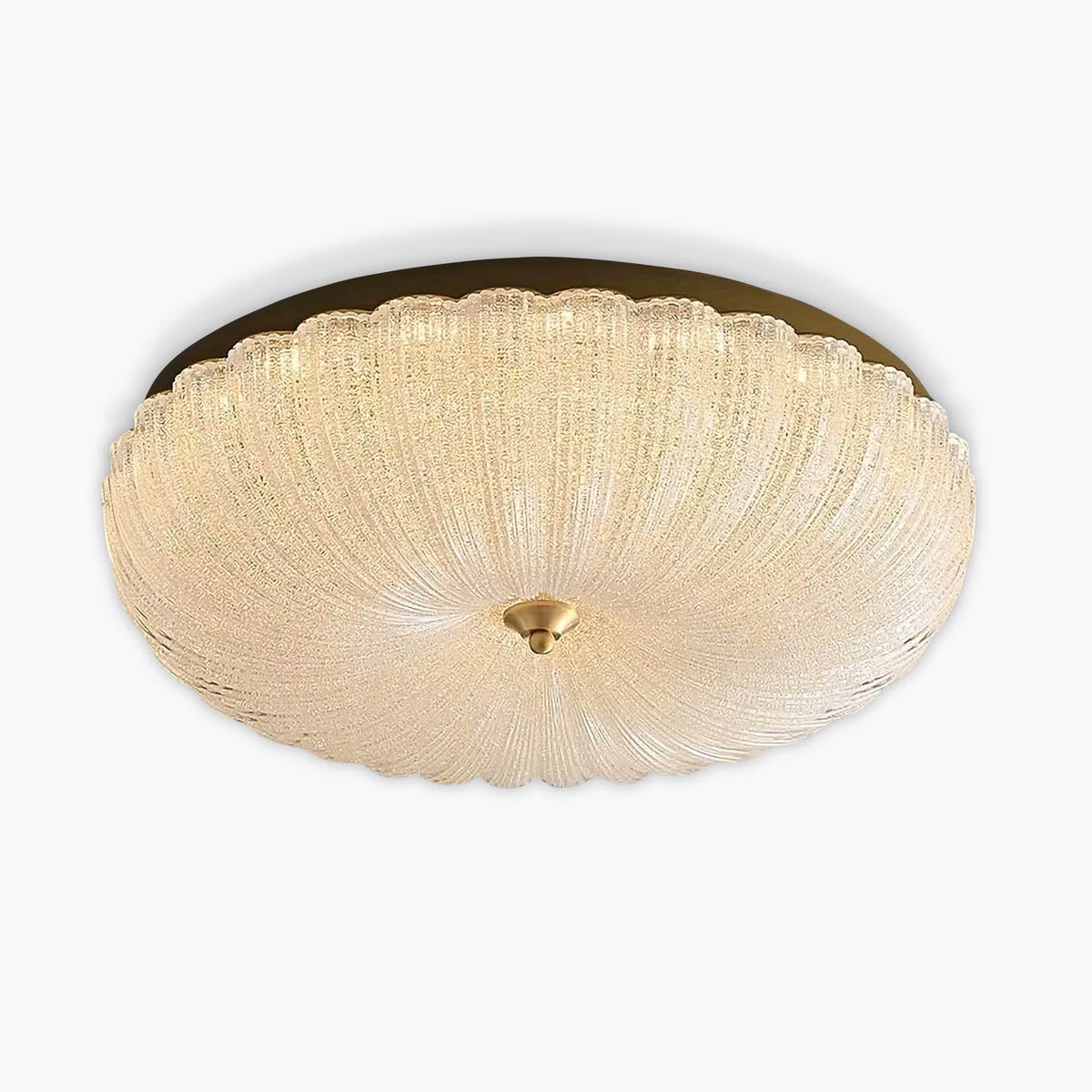 ARYNA Ceiling Light Fixture with Scalloped Edge and Textured Dome - Styyler