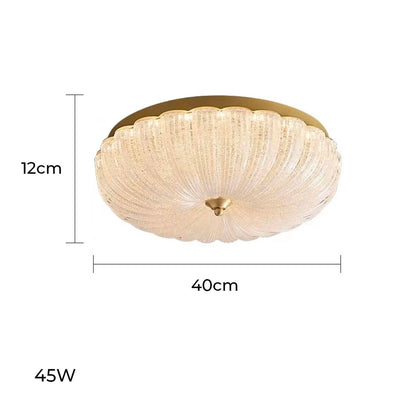 ARYNA Ceiling Light Fixture with Scalloped Edge and Textured Dome - Styyler