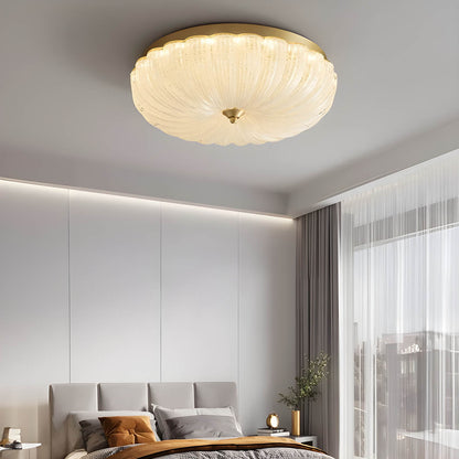 ARYNA Ceiling Light Fixture with Scalloped Edge and Textured Dome - Styyler