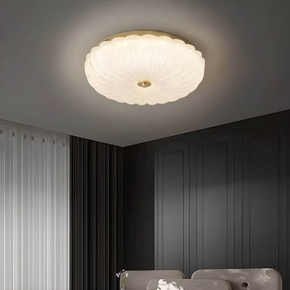 ARYNA Ceiling Light Fixture with Scalloped Edge and Textured Dome - Styyler