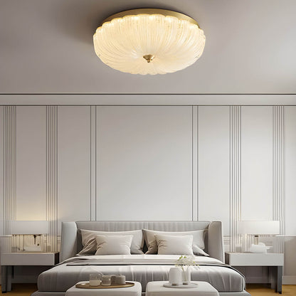 ARYNA Ceiling Light Fixture with Scalloped Edge and Textured Dome - Styyler