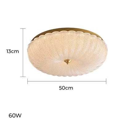 ARYNA Ceiling Light Fixture with Scalloped Edge and Textured Dome - Styyler
