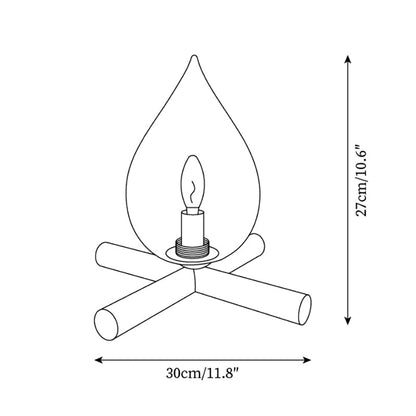 Artistic Table Lamp with Hand-Blown Glass Shade and Wooden Base, 30cm Bedside or Desk Lamp for Bedroom Decor 5
