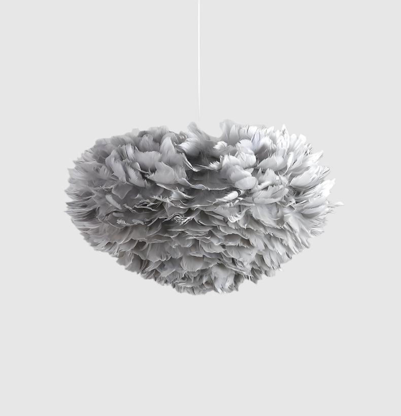 AURA Modern Minimalist Feather Pendant Light | Fluffy Ceiling Lamp