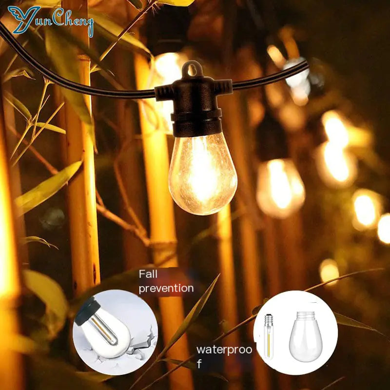 LumoFete Solar Festoon Lights with Remote | IP65 Waterproof & Shatterproof | Extendable