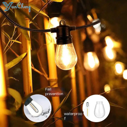 LumoFete Solar Festoon Lights with Remote | IP65 Waterproof & Shatterproof | Extendable