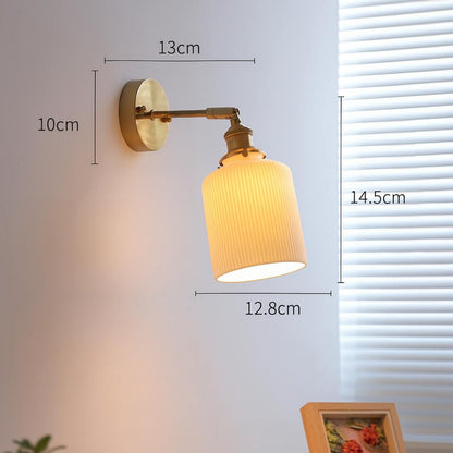 Kumo Modern Brass & Ceramic Wall Sconce | Stylish Indoor Wall Light