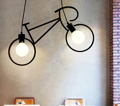 Nordic Modern Minimalist Double-Head Bicycle Pendant Light