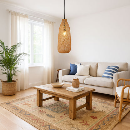 BAMBUSA Hand-Woven Bamboo Pendant Light | Natural Rattan Ceiling Lamp - Styyler