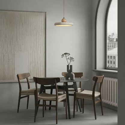 ArcaLux Travertine Pendant Lamp | Hand-Sculpted Round Stone Ceiling Light (30cm) - Styyler