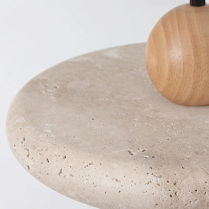 ArcaLux Travertine Pendant Lamp | Hand-Sculpted Round Stone Ceiling Light (30cm) - Styyler