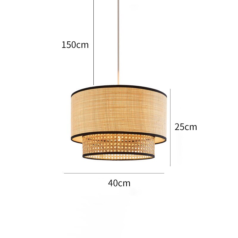 Bohemian Raffia Table Lamp with Black Trim – Rustic Chic Bedside Lamp for Living Room and Bedroom Decor 0