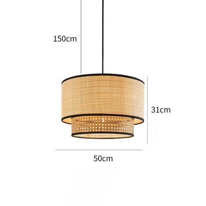 Bohemian Raffia Table Lamp with Black Trim – Rustic Chic Bedside Lamp for Living Room and Bedroom Decor 5