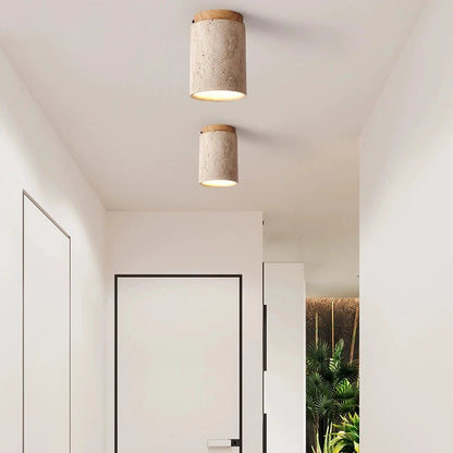Boho Ceiling Light with Natural Yellow Cave Stones - Minimalist Surface-Mounted Down-Light for Unique Ambiance 2