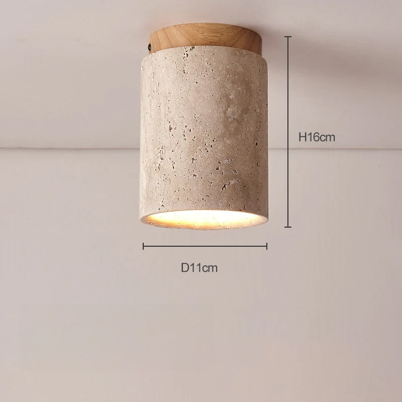 Boho Ceiling Light with Natural Yellow Cave Stones - Minimalist Surface-Mounted Down-Light for Unique Ambiance 6