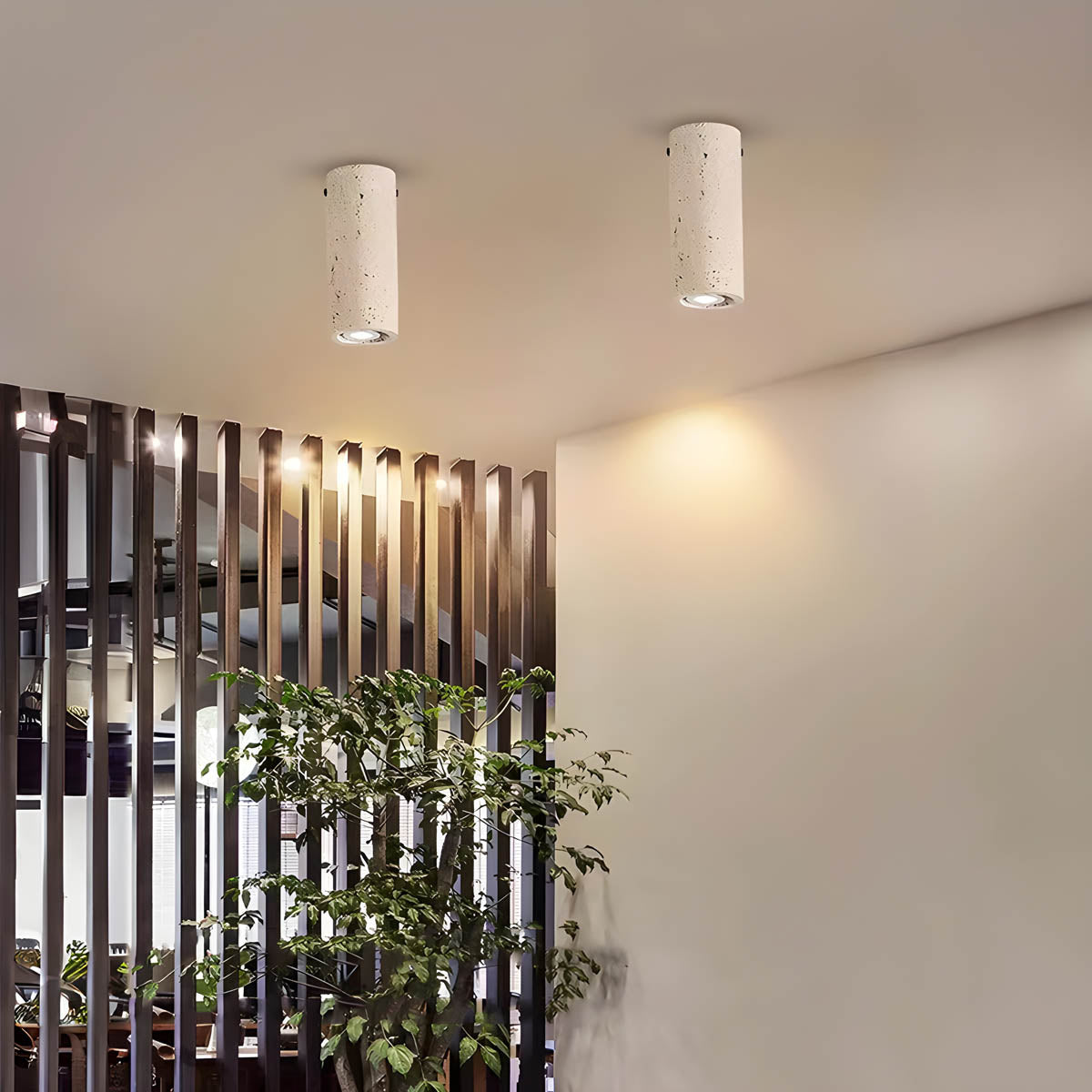 SOLUNA – Modern Travertine Ceiling Light | Surface-Mounted Stone Down Light - Styyler