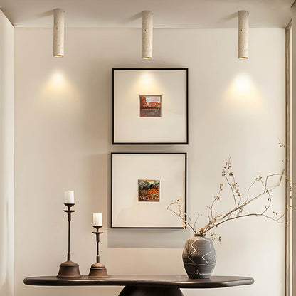 SOLUNA – Modern Travertine Ceiling Light | Surface-Mounted Stone Down Light - Styyler