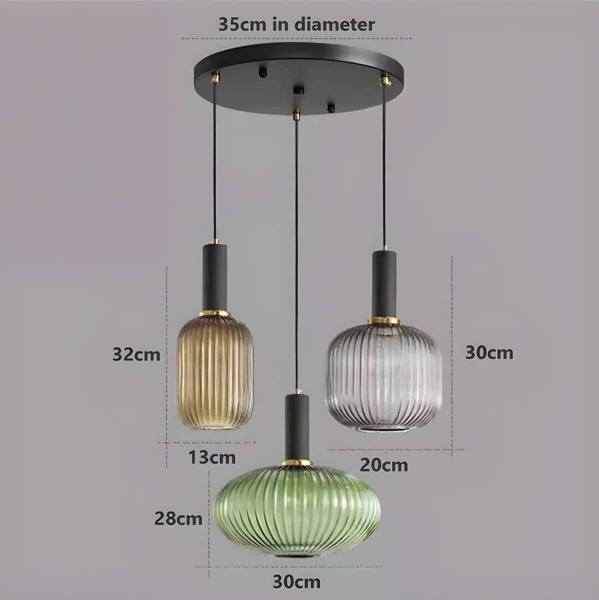 FARO Vintage Pendant Light with Brushed Glass Design | Various Sizes - Styyler