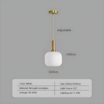 FARO Vintage Pendant Light with Brushed Glass Design | Various Sizes - Styyler