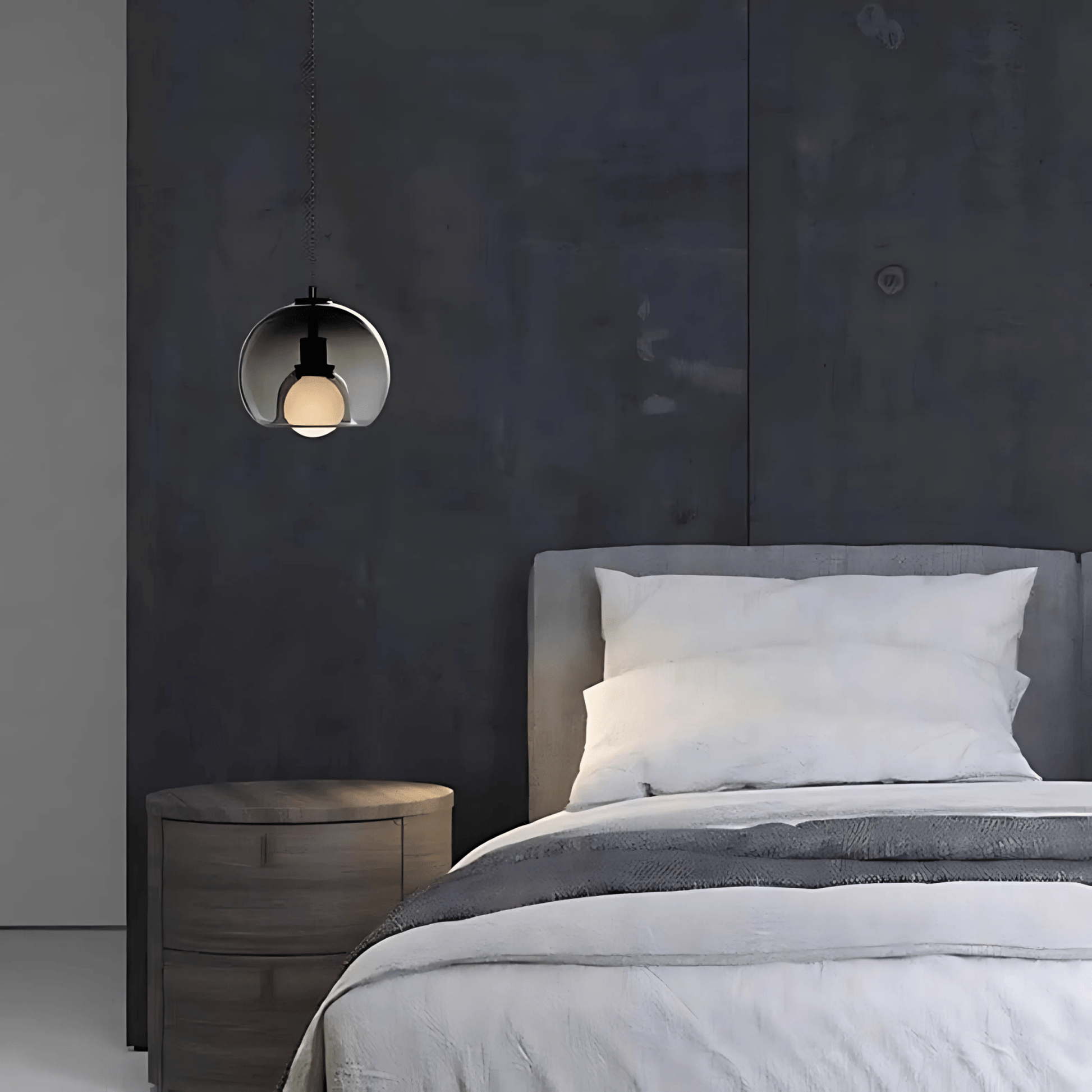 Klyde Handblown Glass Pendant Lamp | Elegant Kitchen Dining Light | Smoke Grey - Styyler