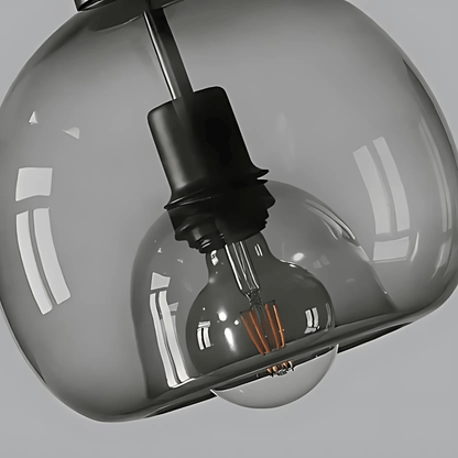 Klyde Handblown Glass Pendant Lamp | Elegant Kitchen Dining Light | Smoke Grey - Styyler