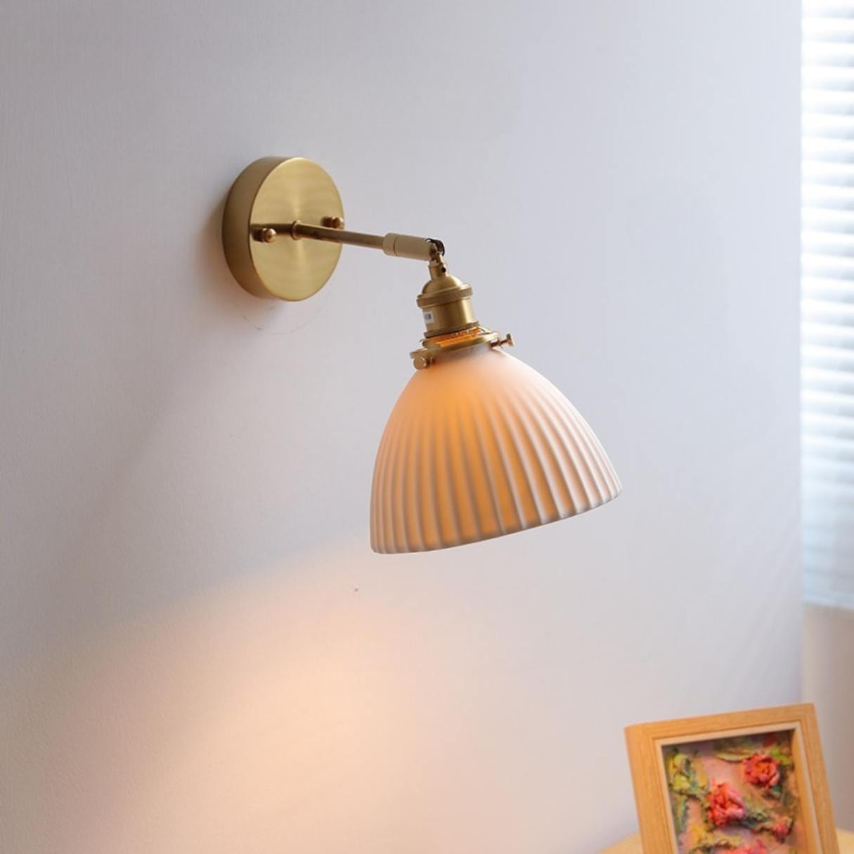 Kumo Modern Brass & Ceramic Wall Sconce | Stylish Indoor Wall Light