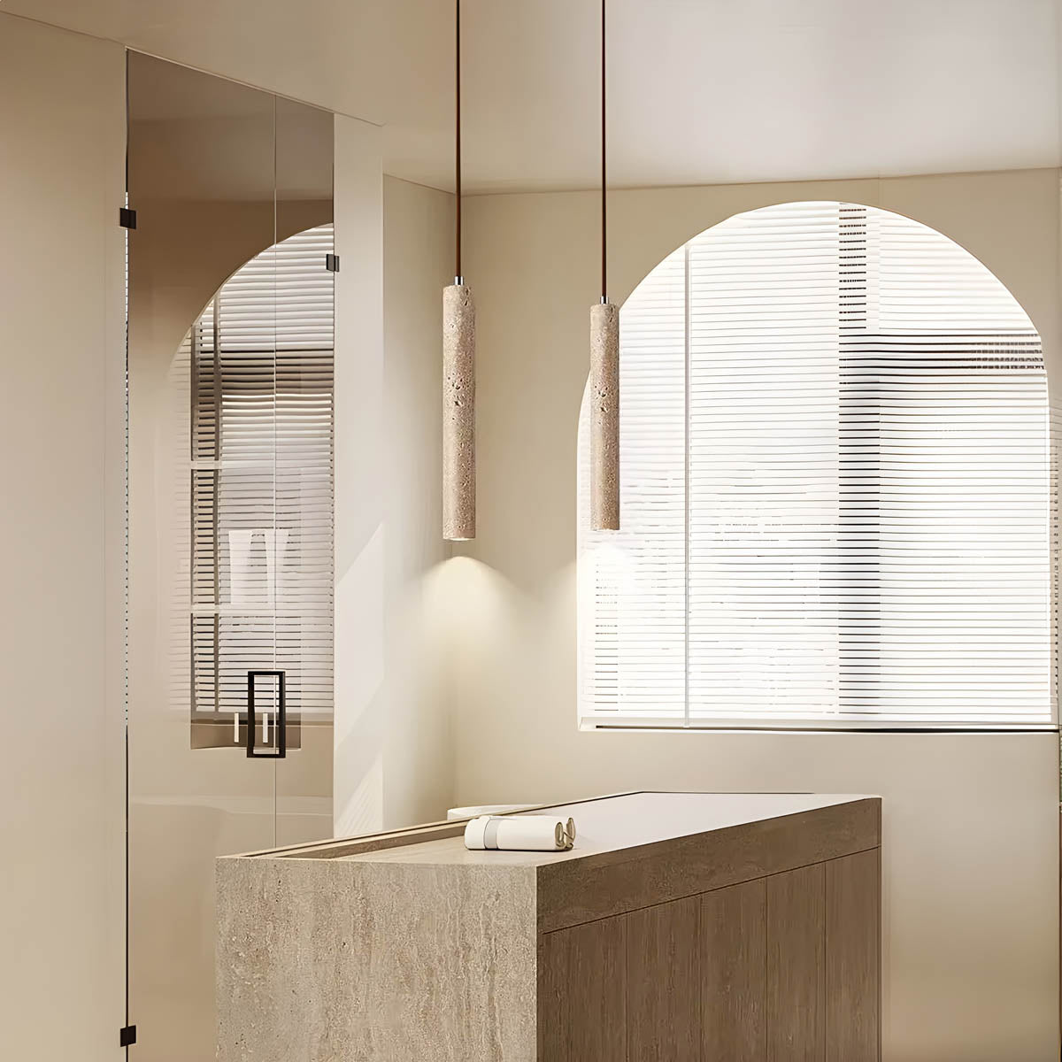 TERRA CAVO – Natural Travertine Pendant Light | Minimalist Ceiling Light - Styyler