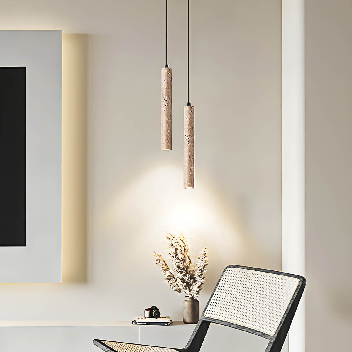 TERRA CAVO – Natural Travertine Pendant Light | Minimalist Ceiling Light - Styyler