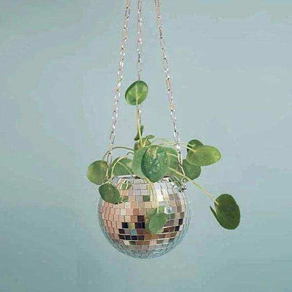 Chic Disco Ball Hanging Planter with Mirrored Tiles | Planter for Succulents and Ferns - Styyler