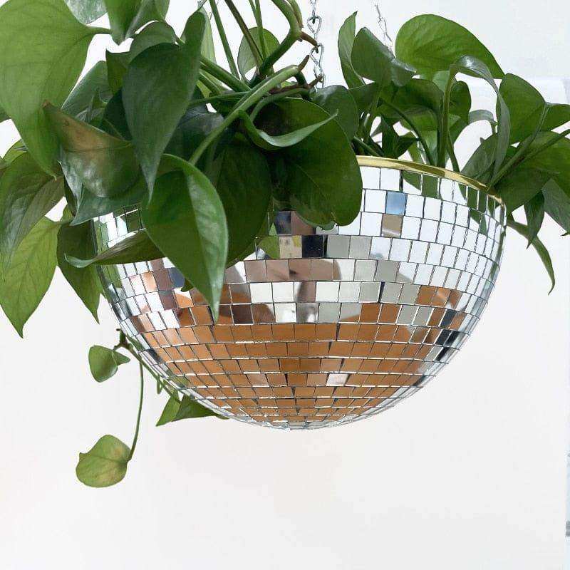 Chic Disco Ball Hanging Planter with Mirrored Tiles | Planter for Succulents and Ferns - Styyler