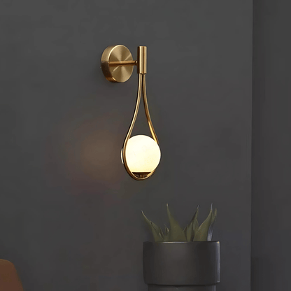 Droplet Wall Light - Modern Teardrop Design Wall Lamp in Gold or Satin Black Finish - Styyler