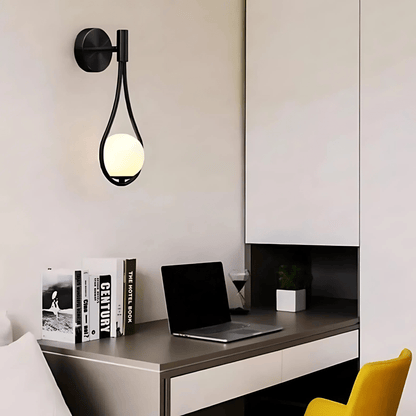 Droplet Wall Light - Modern Teardrop Design Wall Lamp in Gold or Satin Black Finish - Styyler