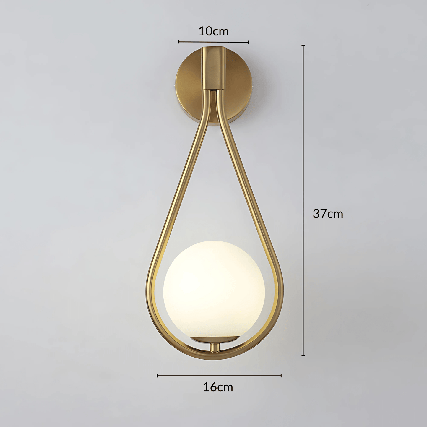 Droplet Wall Light - Modern Teardrop Design Wall Lamp in Gold or Satin Black Finish - Styyler