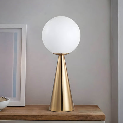 GEORGIA Modern Table Lamp | Glass Globe with Brass or Black Base - Styyler
