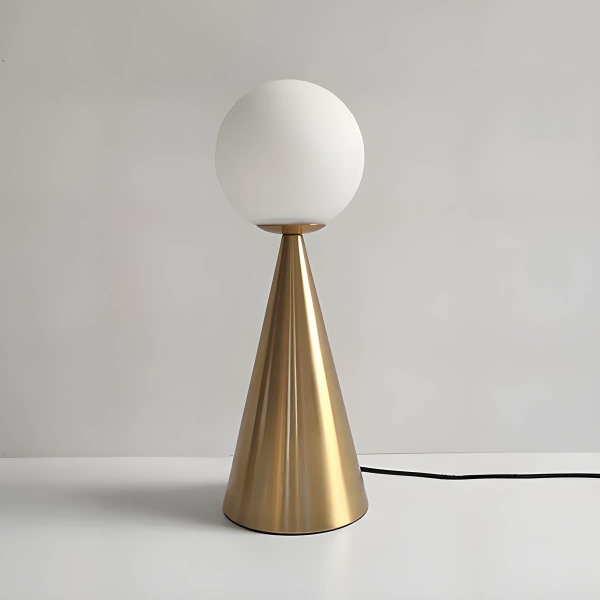 GEORGIA Modern Table Lamp | Glass Globe with Brass or Black Base - Styyler