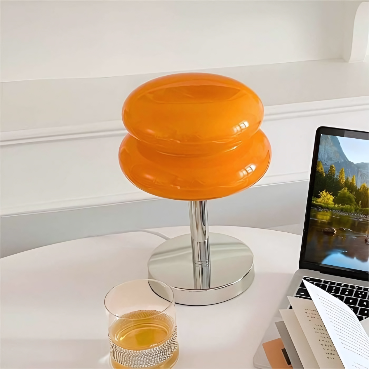 Bauhaus Glass Table Lamp with Touch Controls | Soft Ambient Accent Light - Styyler