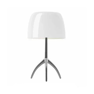 TURINO Elegant Tripod Desk Lamp with Stained Glass Shade and Chrome Base - Styyler
