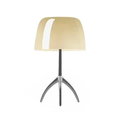 TURINO Elegant Tripod Desk Lamp with Stained Glass Shade and Chrome Base - Styyler