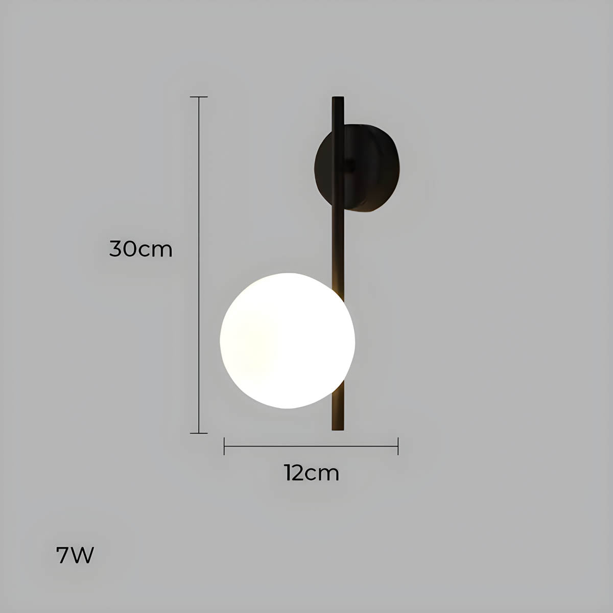 NOVA Elegant Wall-Mounted LED Lamp with Iron and Glass Globe Design
