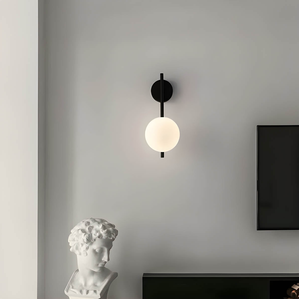 NOVA Elegant Wall-Mounted LED Lamp with Iron and Glass Globe Design