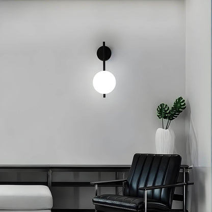 NOVA Elegant Wall-Mounted LED Lamp with Iron and Glass Globe Design