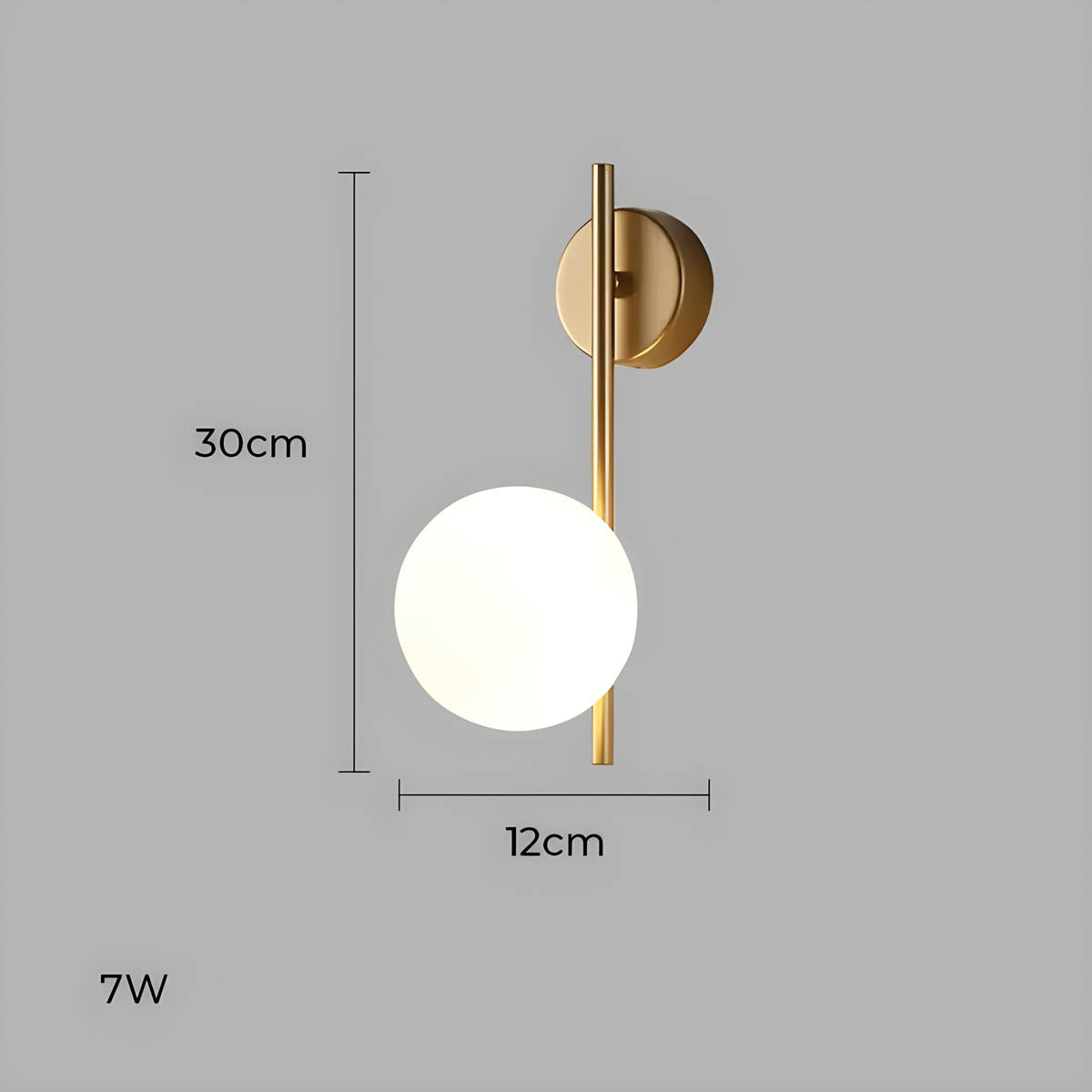 NOVA Elegant Wall-Mounted LED Lamp with Iron and Glass Globe Design