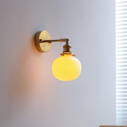 Kumo Modern Brass & Ceramic Wall Sconce | Stylish Indoor Wall Light
