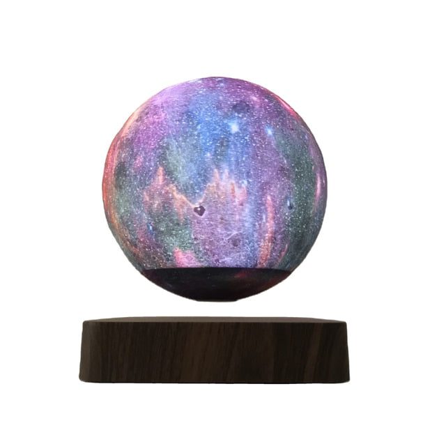 Galaxy Floating Moon Lamp with Adjustable LED Light and Faux Wood Base, 14cm Diameter Home Decor 4