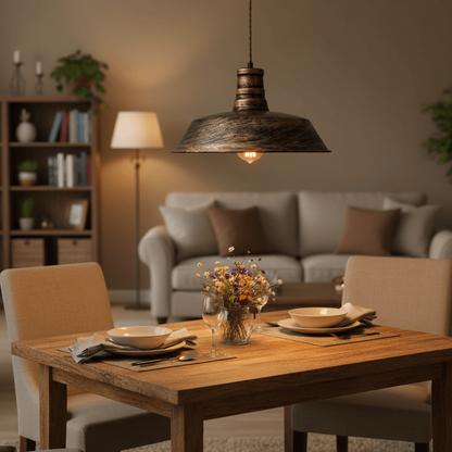 VYNE Rustic Industrial Pendant Light | Brushed Bronze Style Shade