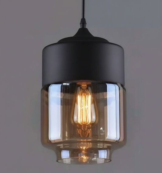 ATLAS Nordic Industrial Glass Pendant Light | Vintage Fusion LED Ceiling Lamp